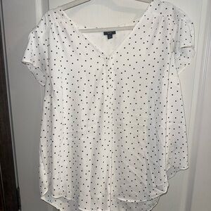 Torrid Ivory and Black Dotted Blouse